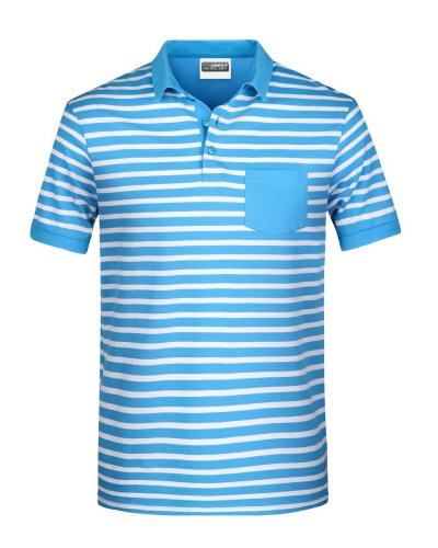 Polo da uomo Striped Atlantic / White