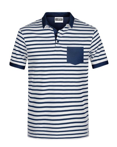 Polo da uomo Striped White/Navy