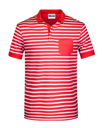 Polo da uomo Striped Red/White