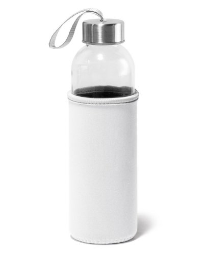 Borraccia sportiva in vetro con custodia 520 ml Bianco