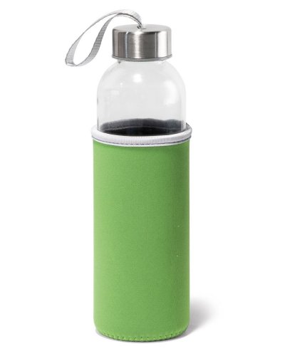 Borraccia sportiva in vetro con custodia 520 ml Verde Chiaro