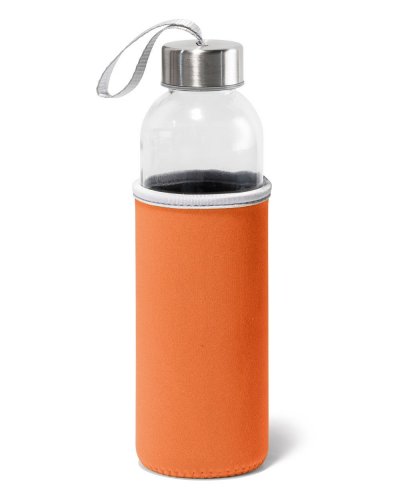 Borraccia sportiva in vetro con custodia 520 ml Arancione