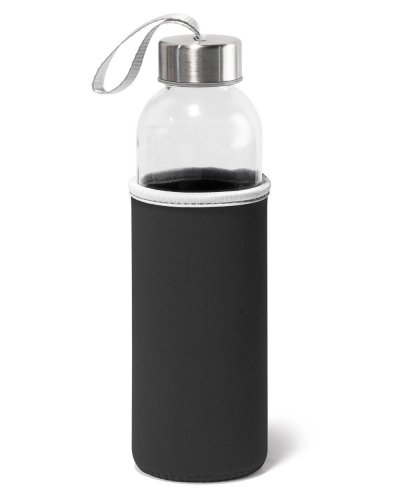 Borraccia sportiva in vetro con custodia 520 ml Nero