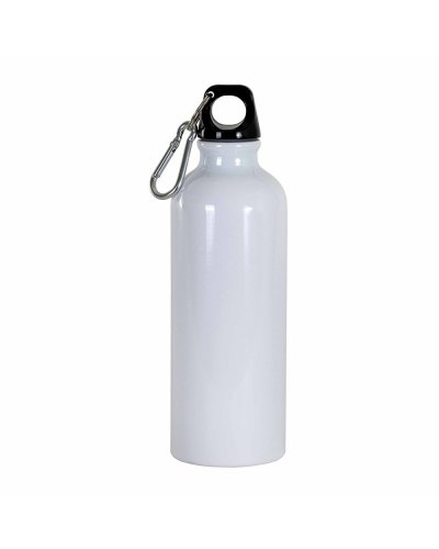Borraccia 750 ml con moschettone Bianco
