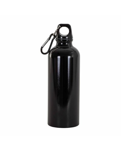 Borraccia 750 ml con moschettone Nero
