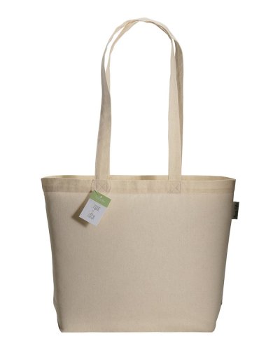 Shopper personalizzate in cotone organico certificato con soffietto da