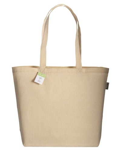 Shopper in cotone organico certificato con soffietto da 135 gr