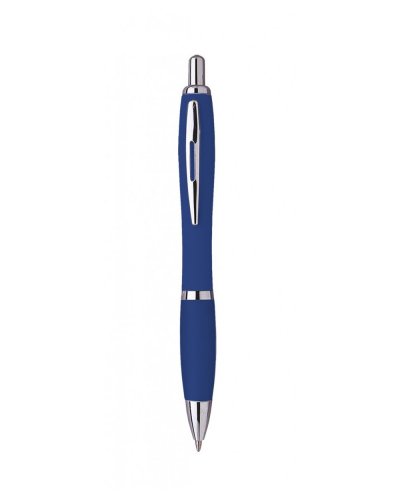 Penna a sfera in plastica con clip in metallo Blu