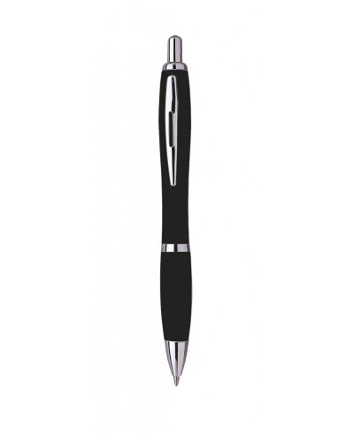 Penna a sfera in plastica con clip in metallo Nero