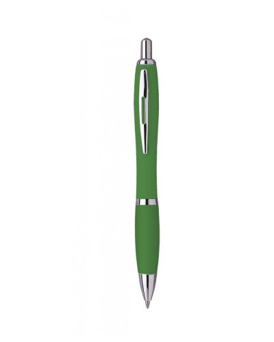 Penna a sfera in plastica con clip in metallo Verde