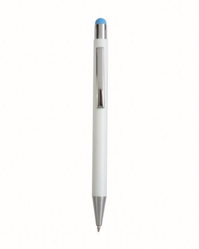 Penna a scatto con touch screen Celeste