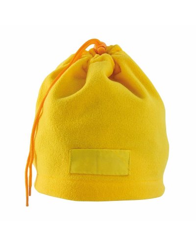 Fascia scalda-collo con etichetta Giallo