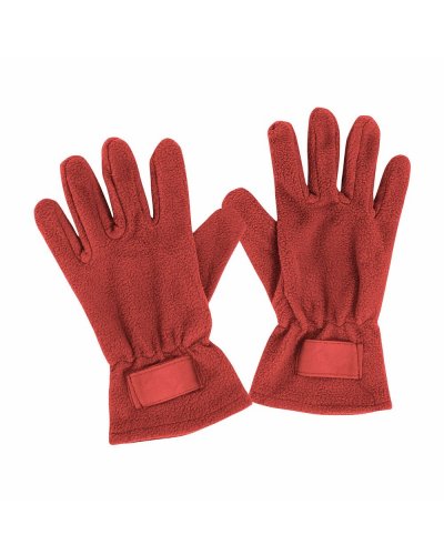 Guanti in polar da donna con etichetta Rosso