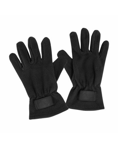 Guanti in polar da donna con etichetta Nero