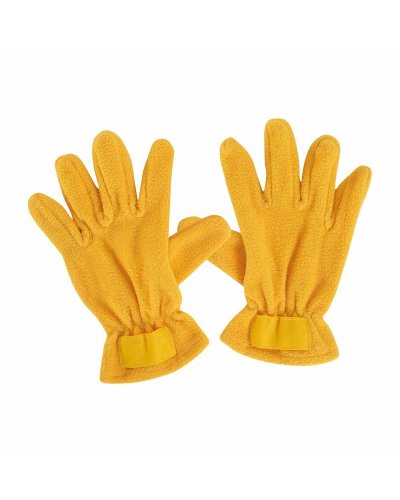 Guanti in polar da donna con etichetta Giallo