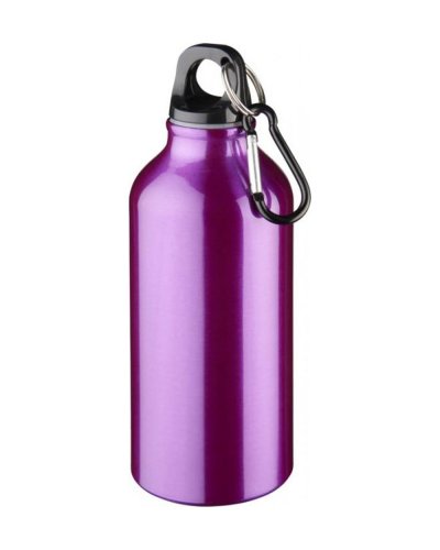 Borraccia in alluminio con moschettone e chiusura a vite Oregon 400 ml Porpora