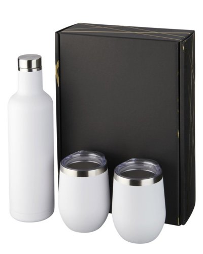 Set regalo termico sottovuoto in rame Pinto e Corzo Solido Bianco