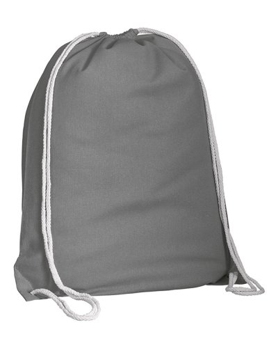 Zainetto in cotone con chiusura a strozzo Grigio