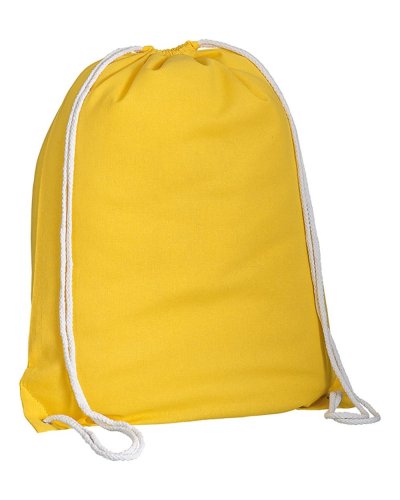 Zainetto in cotone con chiusura a strozzo Giallo