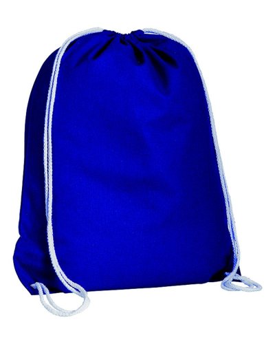 Zainetto in cotone con chiusura a strozzo Blu Royal