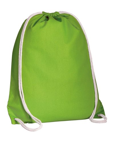 Zainetto in cotone con chiusura a strozzo Verde mela