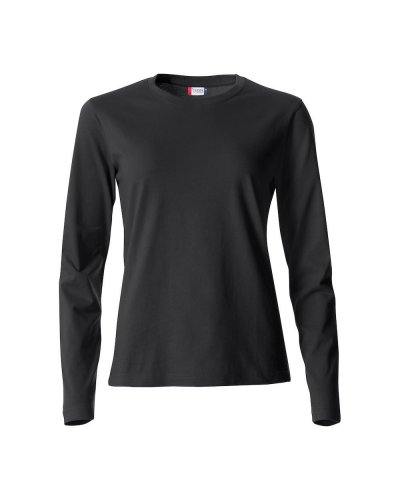T-shirt donna Basic maniche lunghe Nero