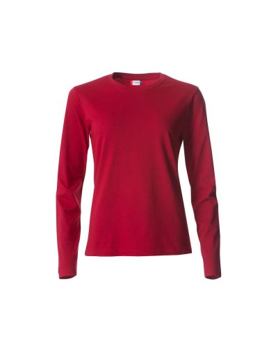 T-shirt donna Basic maniche lunghe Rosso