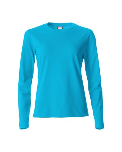 T-shirt donna Basic maniche lunghe Turchese