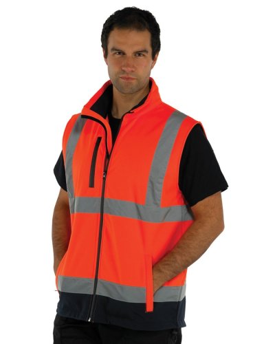 Gilet Softshell Fluo Hi-Vis-Orange / Navy