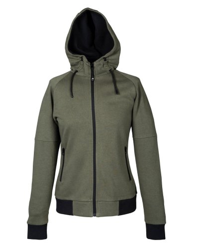 Felpa con zip intera e cappuccio Cleveland Lady Army Green