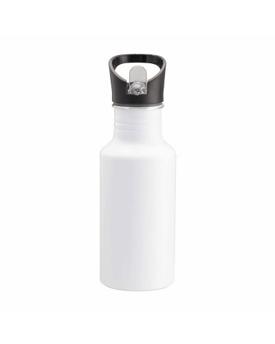 Bottiglia in alluminio cannuccia estraibile 600ml Bianco
