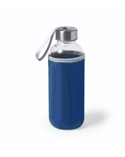 Bottiglia in vetro con custodia in neoprene 500 ml Blu Royal