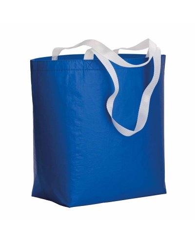 Shopper in R-PET laminato con manici in poliestere