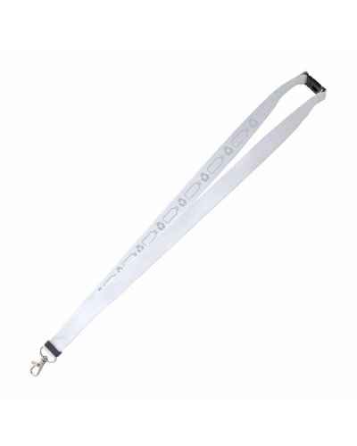 Lanyard in R-PET con sgancio di sicurezza Bianco
