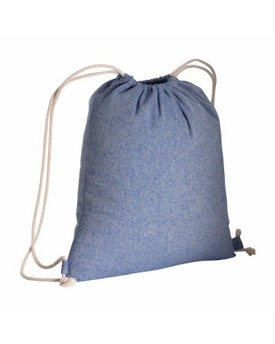 Zainetto in cotone riciclato effetto melange Blu Royal