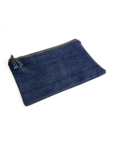 Pochette in denim con zip