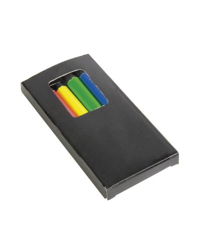 Set di 6 matite in legno colorate fluo Nero