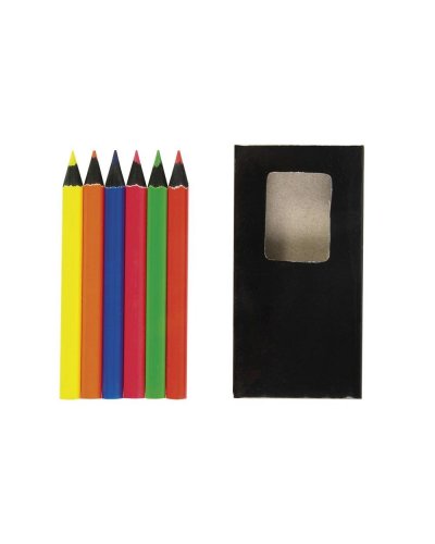 Set di 6 matite in legno colorate fluo