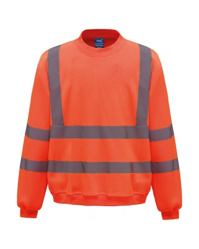 Felpa alta visibilità striscie verticali e orizzontali Classe 3 Hi-Vis-Orange