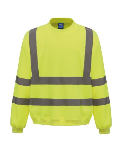 Felpa alta visibilità striscie verticali e orizzontali Classe 3 Hi-Vis-Yellow