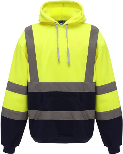 Felpa con cappuccio Hoodie Fluo Hi-Vis-Yellow / Navy