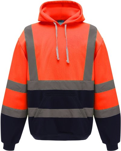 Felpa con cappuccio Hoodie Fluo Hi-Vis-Orange / Navy