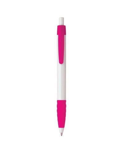Penna sfera a scatto in plastica Fucsia