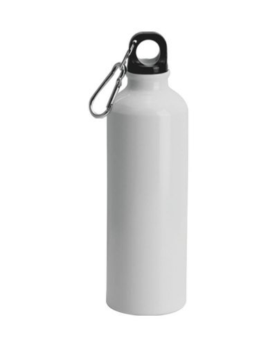 Borraccia in alluminio con moschettone 750ml Bianco