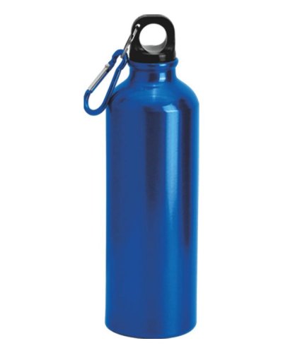 Borraccia in alluminio con moschettone 750ml Blu