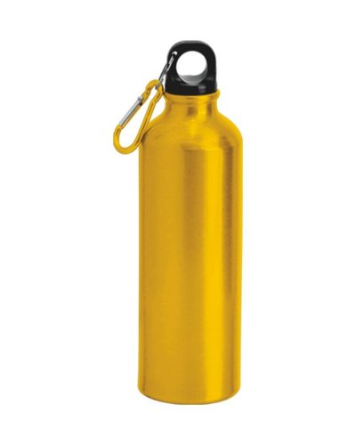 Borraccia in alluminio con moschettone 750ml Giallo