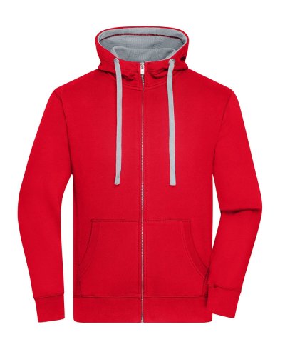 Men's Lifestyle Zip-Hoody red/grey-heather