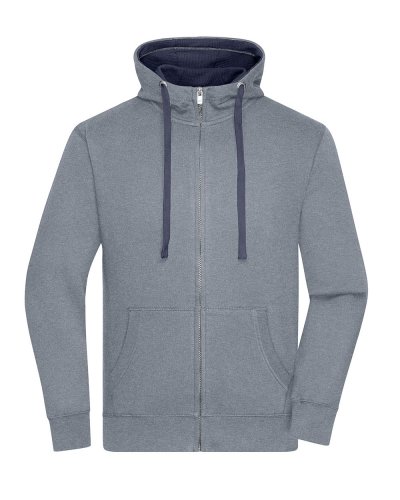 Men's Lifestyle Zip-Hoody grey melange/navy