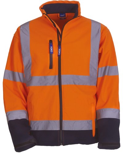 Giacca Fluo SoftShell  Hi-Vis-Orange / Navy