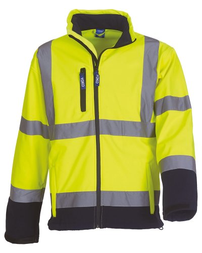 Giacca Fluo SoftShell  Hi-Vis-Yellow / Navy